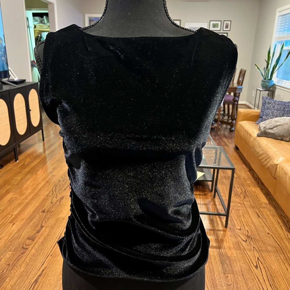 OAK + FORT Black Velvet Tank Top